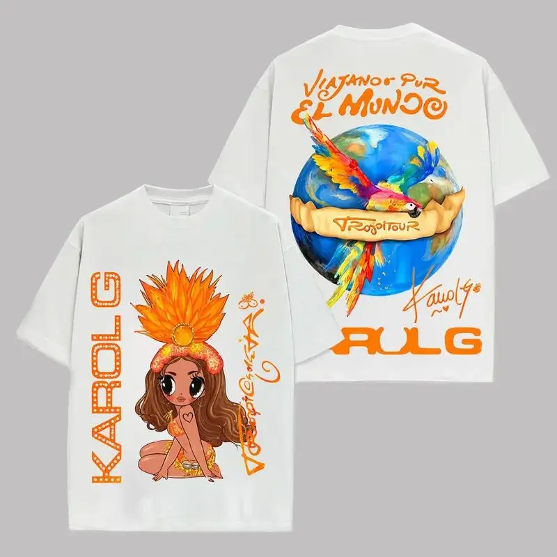 Graphic KarolG T-shirt 2026 Tour Aesthetic Boho Graphic Tshirt Tee Top Womenswear Streetwear Summer