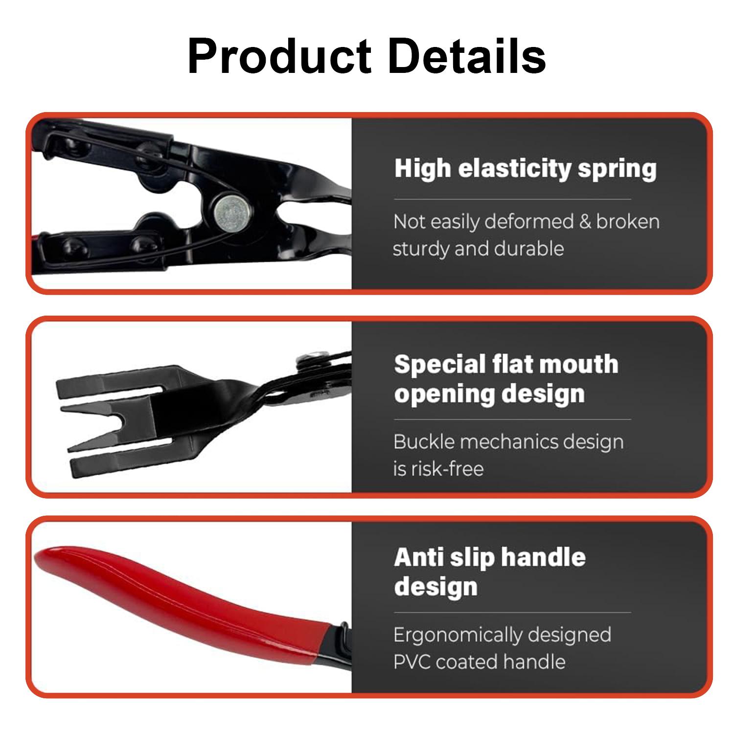 Universal Panel Clip Removal Pliers, Push Pin Panel Remover Tool, Automotive Upholstery Fastener Clip Pliers for Car Door Panel, Dashboard & Bumper Trim Removal