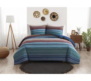 Brooklyn Loom Yarn Dye Stripe 3 Piece King Comforter Set