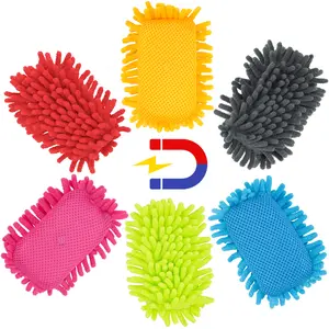 Tomorotec Microfiber Shag Dry Erasers 6-Pack Assorted Colors,Magnetic Whiteboard Erasers Washable Chalkboard Eraser Office Classroom Teacher Must Have