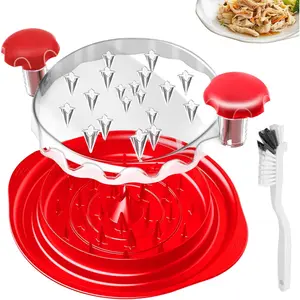 Chicken Shredder Tool Twist -10 Inches Large Meat Shredder Tool Twist with Cleaning Brush, Visible Shredded Chicken Tool Chicken Breast Shredder, Ergonomic Handle, Dishwasher Safe, Anti-Slip