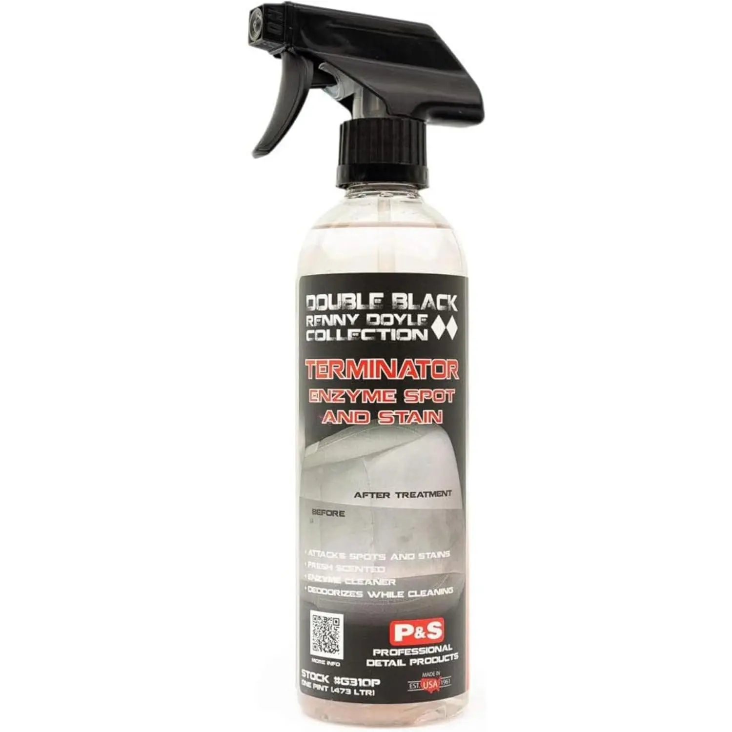 Terminator Enzyme Household Spot Cleaner - Professional Upholstery Care Solution, Dry and Wet Cleaning Chemicals, Eliminates Grease, Dirt, Protein-Based Stains, Fresh Scent, 16 Oz Single Bottle