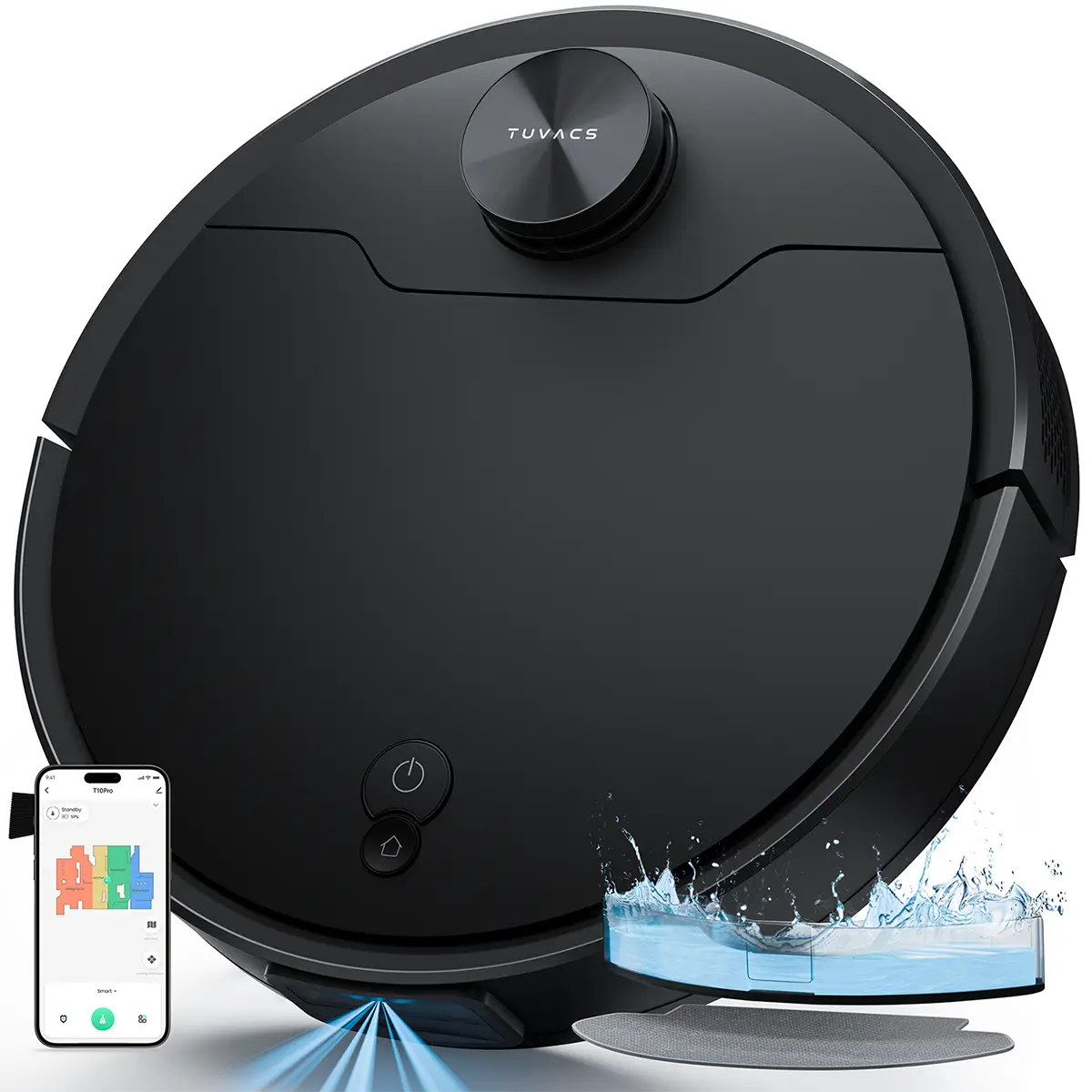 T10 Robot Vacuum and Mop – 6000Pa Suction, Smart App Control, 360° LiDAR Navigation, Ideal for Hard Floors & Low-Pile Carpets