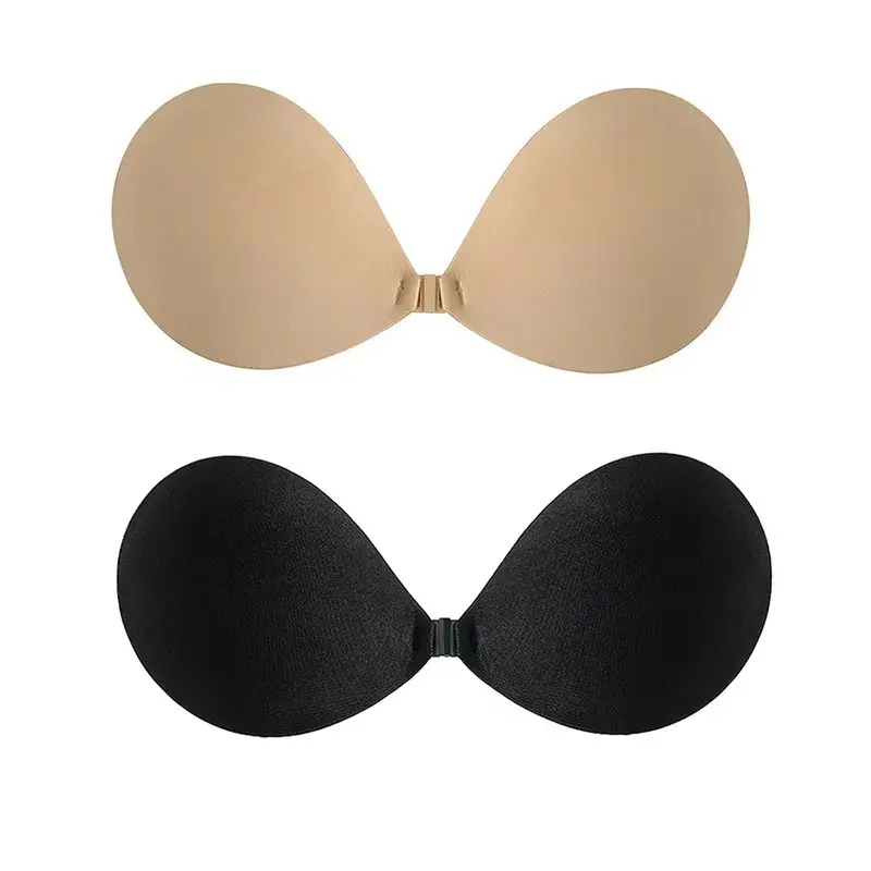 Push-up Sticky Bra, Waterproof & Sweat-proof Invisible Bra, Reusable Silicone Adhesive Bra for Women, Includes Storage Board & Replaceable Pads