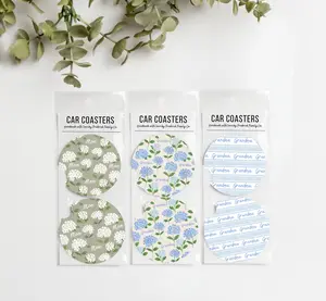 Mother's Day Car Coasters Set of 2 – Absorbent Neoprene Cup Holder Coasters for Cars, Trucks & SUVs,