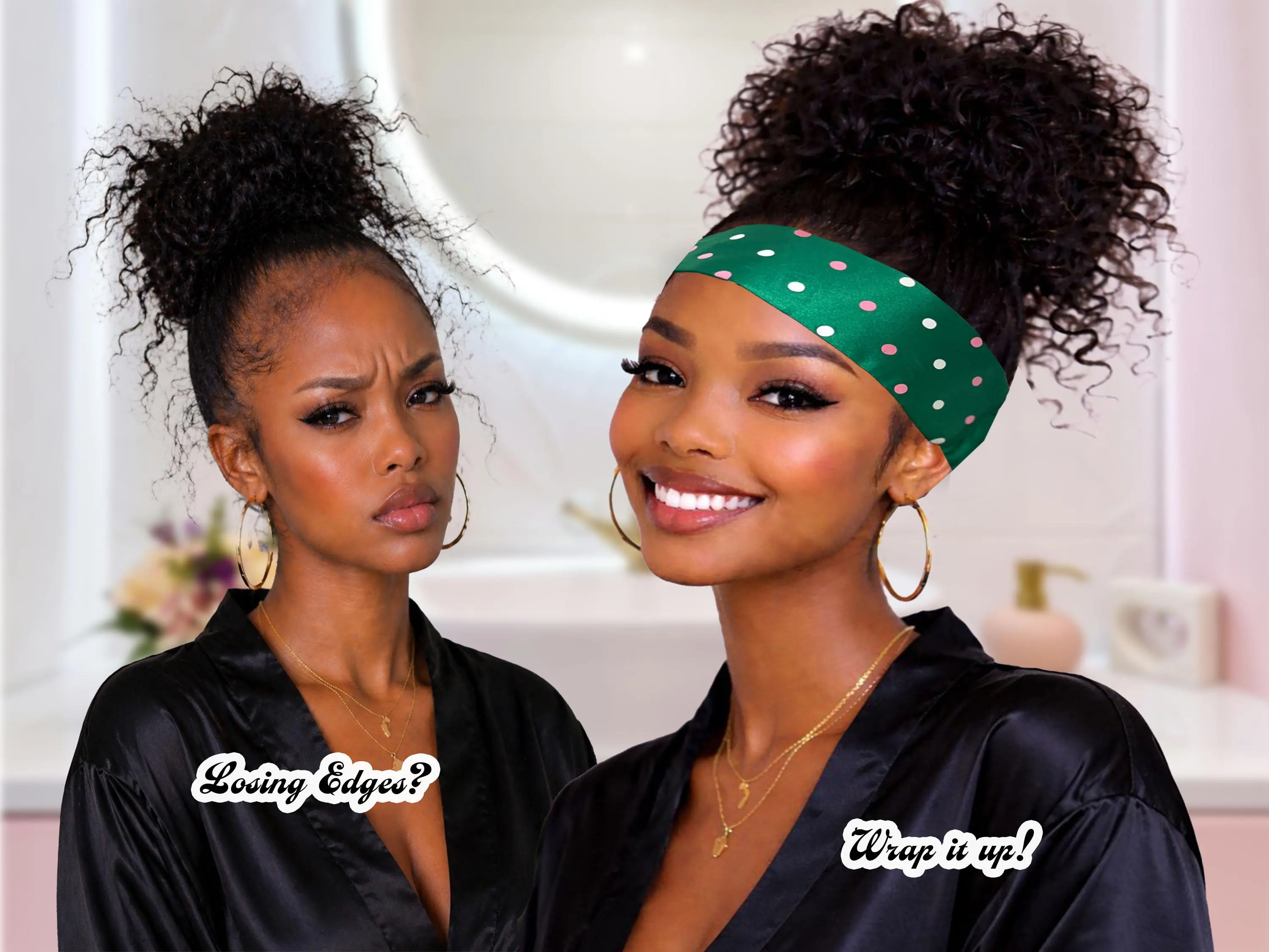 Adjustable Elastic Wig Band, Satin Hair Wrap, Edges Protector, Edge Growth, Frizz Buster