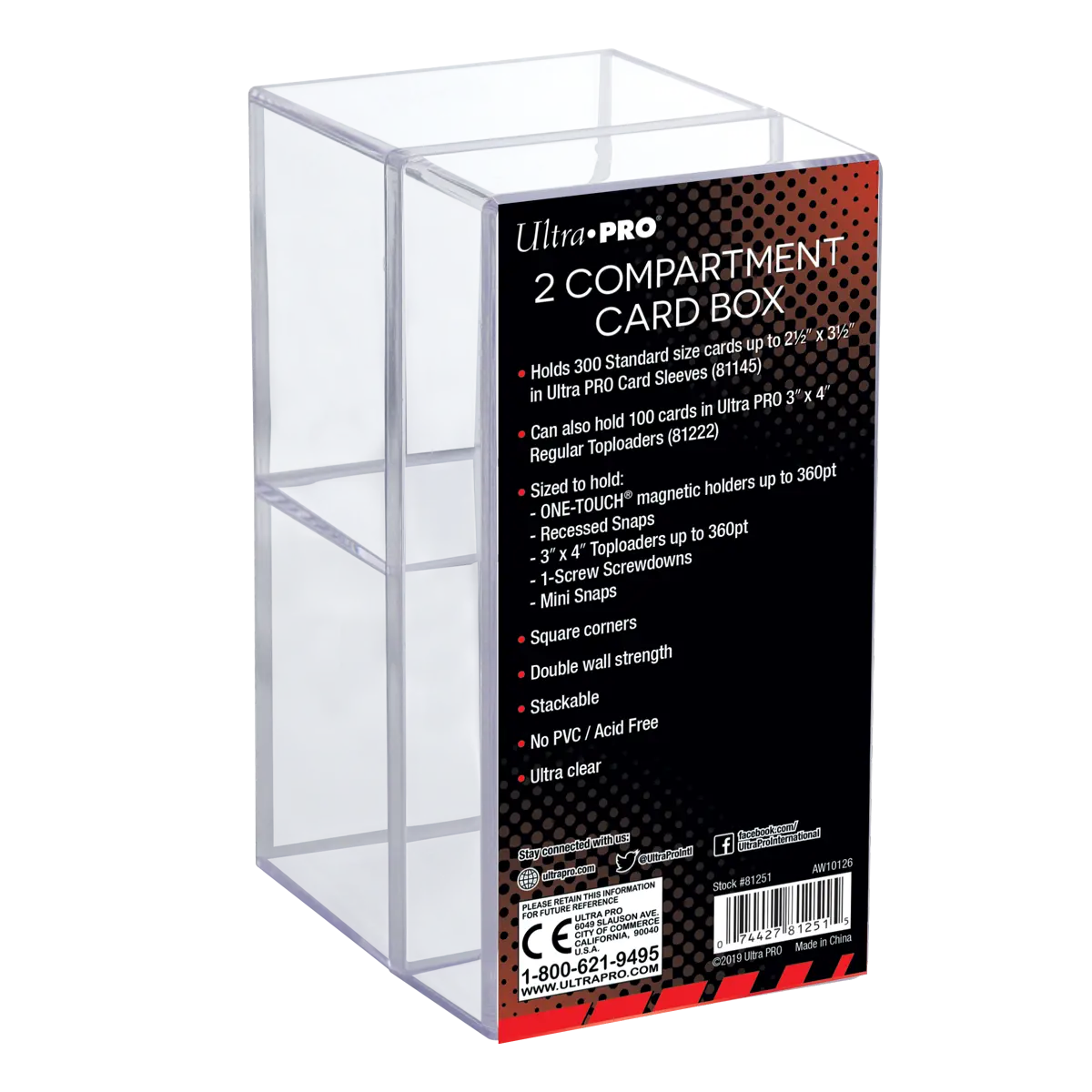 2-Piece 2-Compartment Clear Card Box