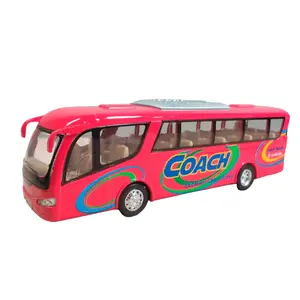 KINSMART Red Coach Bus 7 Inches Long Die Cast Metal & Plastic Toy with Openable Door Pull Back Action Made in China Compact Collectible Model
