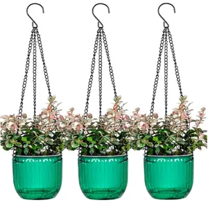 4.5 Inch 3 Pcs Self Watering Hanging Planter Indoor Plant Hanging Pots with Drainage Holes