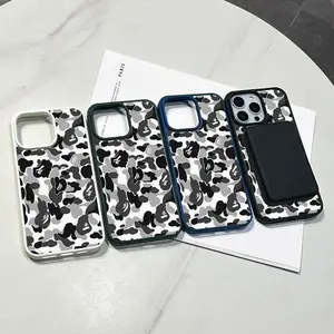 Chic Magnetic Case for iPhone11/12/13/14/15/16/17promax Bape Camo Pattern MagSafe Ready, Anti-Slip, Ultra Thin |     Aesthetic Touch for Daily Use