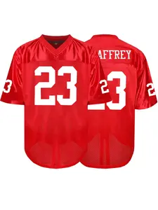 American Football Jersey, Embroidered Letter Design, Breathable Short Sleeve Pullover, Loose Fit, Unisex All-Season Sportswear, Breathable Athletic Top