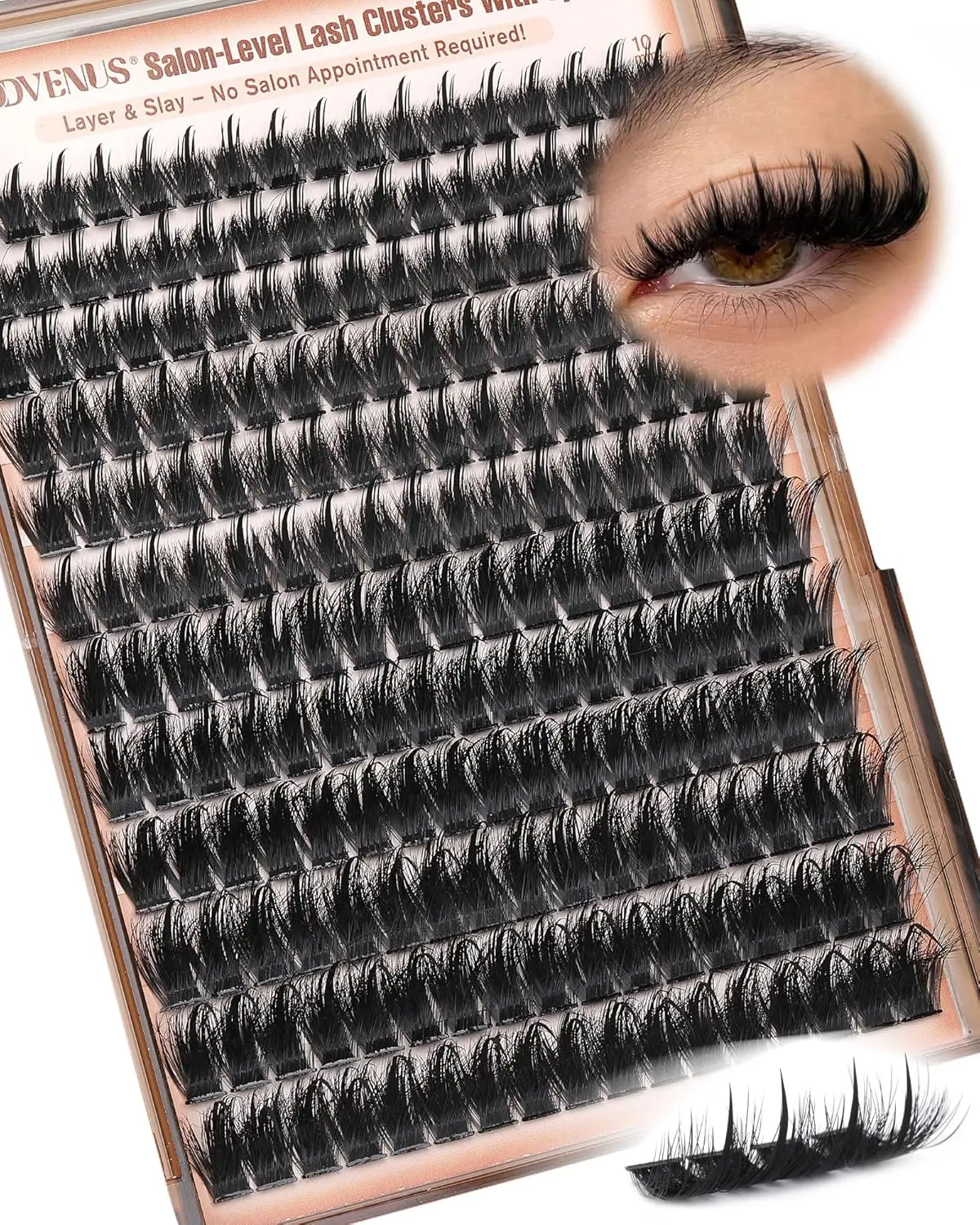 Goddvenus Spiked Manga Lash Clusters Kit, 204 Pcs Waterproof Faux Mink Lashes, D Curl 10-18mm Mixed Tray for DIY Eyelash Extensions, Lash Extensions, Flawless universal maxicom fi sohochic photo shoot