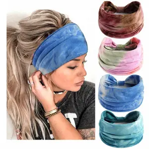 Wide Headbands For Women Non Slip  Wraps Tie Dye Turban Headband Knotted Headband Soft Boho Headbands Workout  Scarf Large Bandanas  Hairbands Cotton Hair Accessories For Women