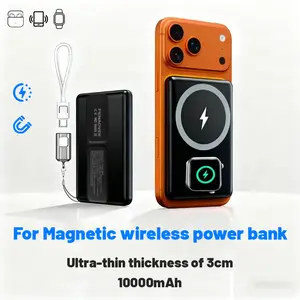5000mAh 3-in-1 Magsafe Magnetic Power Bank, Portable Wireless Charger for iPhone17/16/15/14/13/12, Apple Watch & AirPods, 25W Fast Charging External Battery Pack with Built-in iWatch Charger, Ultra Slim 3cm Travel Charger for Outdoor