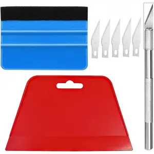 8pc Wallpaper Scraper Tool Set - Car Wrap Scraper, Wallpaper Debubbler, High Hardness Engraving Tool, Film Tool Set for Car Wrap/Wallpaper/Advertising Sticker Installation