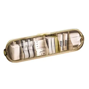 Data Line Storage Box Wall-Mounted Cover Charging Cable Organizer Transparent Plastic Wire Management Container