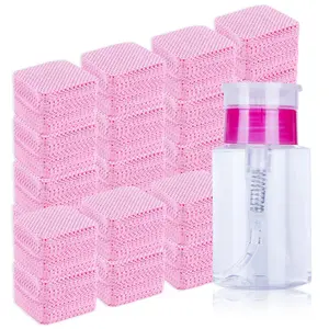 Biutee Nail Polish Remover Wipes, 1200 Pcs Nail Polish Remover Pad with Push Down Cleanser Bottle Disposable Super Absorbent Soft Non-Woven Polish Cleansing Manicure