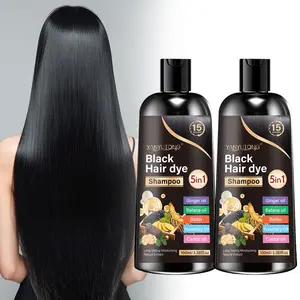100ml black hair dye shampoo, 5in1 plant-based Herbal hair dye shampoo with Biotin, Castor Oil, Herbal Extract, enhances color brightness, moisturizes scalp care, convenient to use, suitable for ordinary hair types, suitable for both men and women