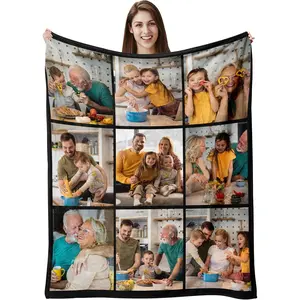 Ships Next Day, Custom Blanket with Picture Text Printed in USA, Personalized Photos Blankets and Throws Customized Blanket Customizable Gifts for Men Boyfriend Girlfriend Wife Husband Christmas A