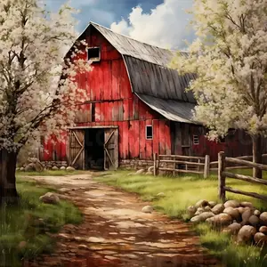 5D Diamond Painting Kit for Adults - Beginner Friendly, Round Acrylic Diamonds, Farmhouse Barn Design, Diamond Pattern Design - DIY Craft & Home Wall Decor - For Crafting Enthusiasts & Home Decor Lovers - Perfect Gift for Relaxation & Creativity