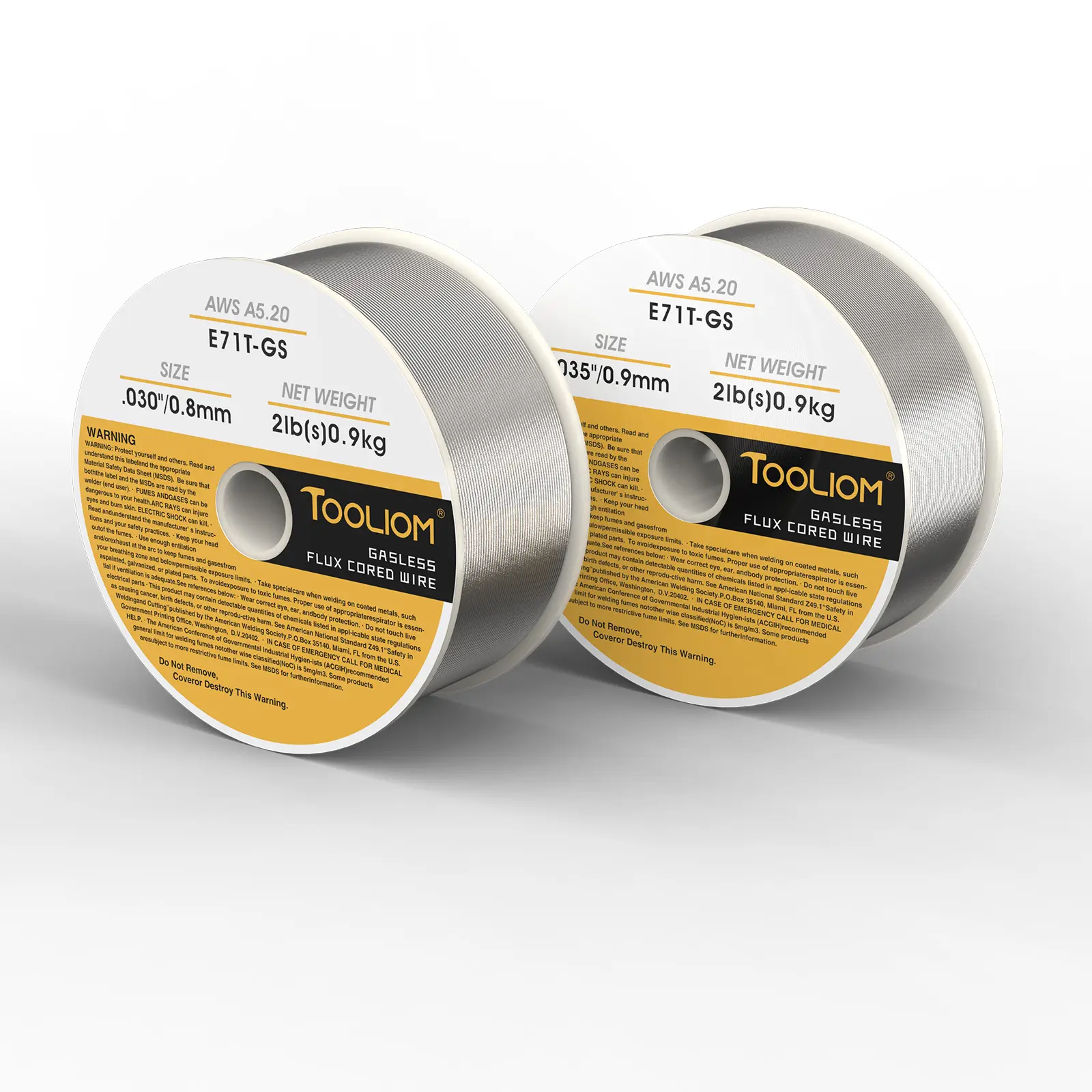 TOOLIOM E71T-GS Gasless Flux Core MIG Wire (.030"/.035") - 2LB Spool Self-Shielded Carbon Steel Welding Wire for All Position Welding