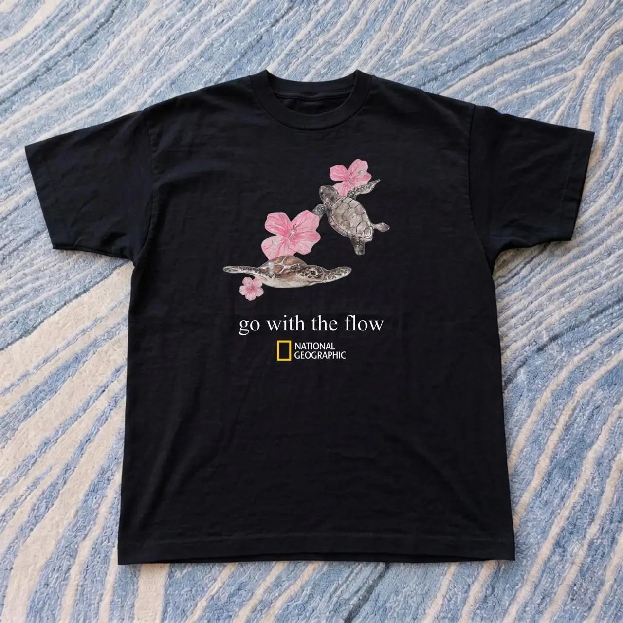 'go with the flow' t-shirt graphic tee, unisex tee