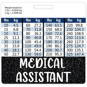Medical Assistant Badge Buddy Card Holder Nursing Accessories Black Horizontal ID Name Identification Tags Nurse Work W Height & Weight Conversion Charts