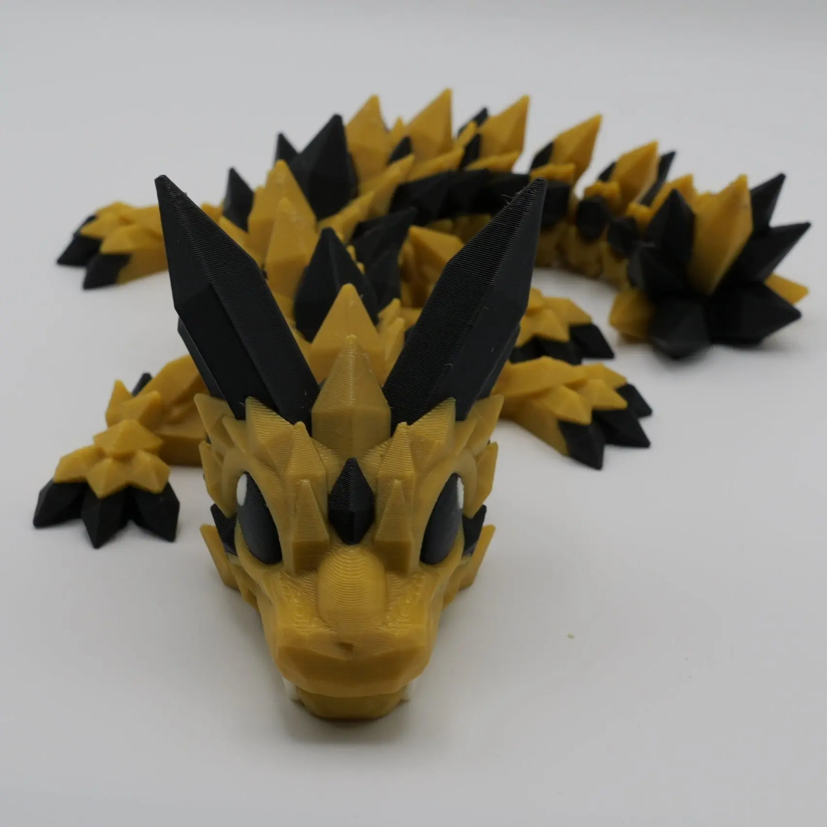 Baby Crystal Dragon 3D Printed Collectible with Faceted Scales and Articulated Body for Fantasy Creature Collectors