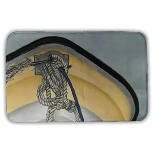 360 stand Nautical Rectangle Bath Mat with Boat Print - 21x34 in Yellow, Absorbent Microfiber Foam, Splash-Resistant for Bathroom Decor Enhancement, Decorative