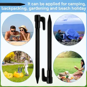 10pcs Plastic Tent Stakes, 5.7 Inch Sunshade Anchoring Pins, Outdoor Sand Pegs for Camping, Gardening, Landscape Beautification, Hiking Essentials, Camping Gear