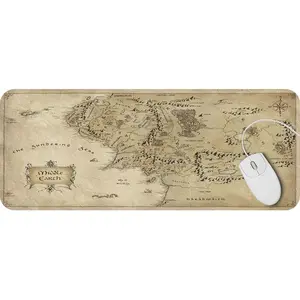 MIddle Earth Desk Pad, 4mm thick High Quality stitched edging office gaming desk setup large custom mousepad