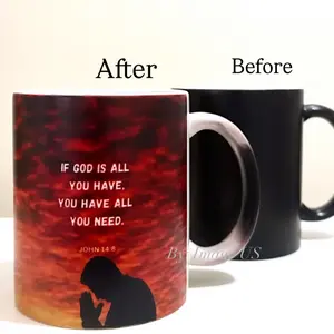 Heat Color Changing Mug 11 oz Ceramic Biblical Verse John 14:8 Inspirational Gift for Coffee Lovers