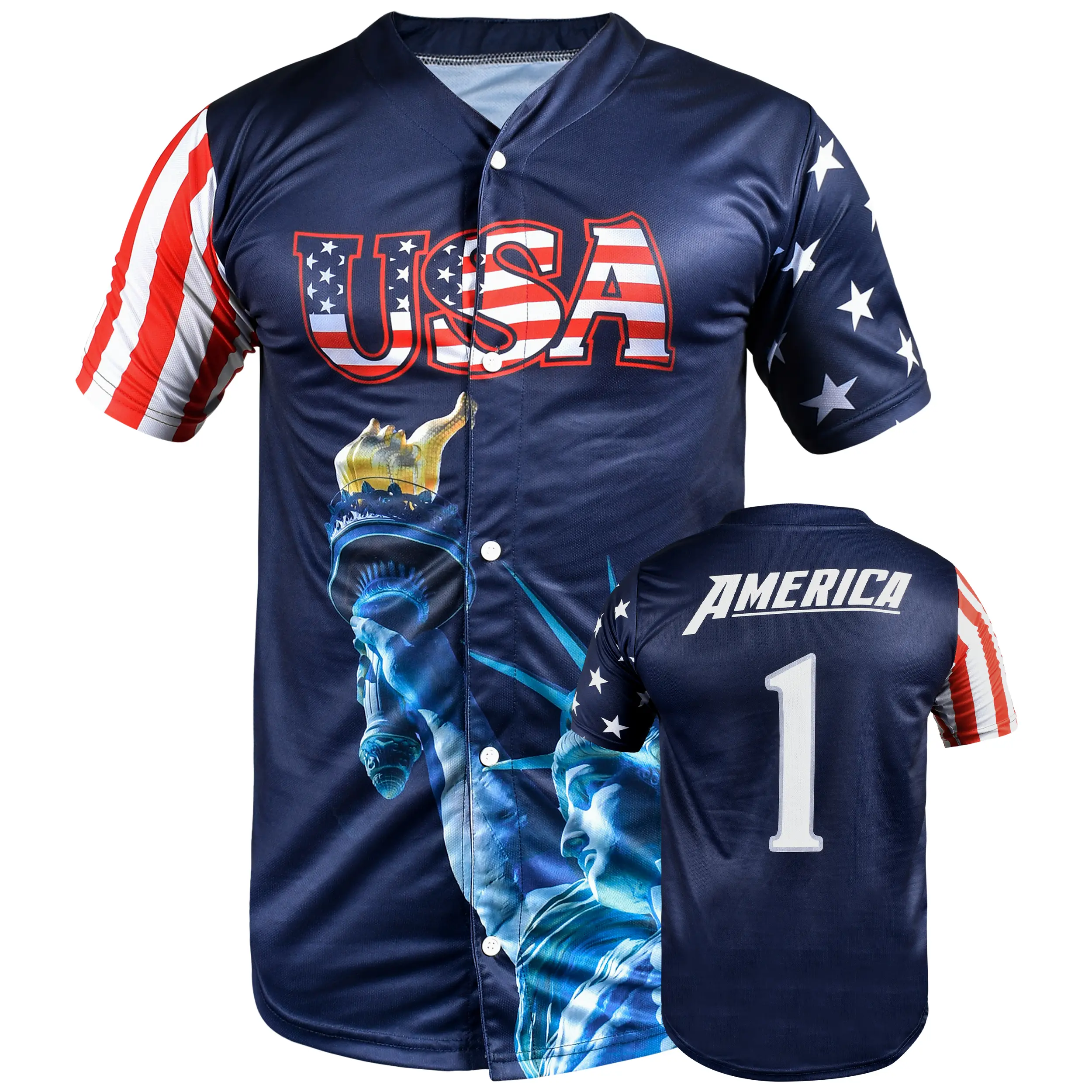 Fury Elite Heritage Collection: The USA Baseball Jersey - A Fusion of Liberty, Stars, and Stripes Unisex