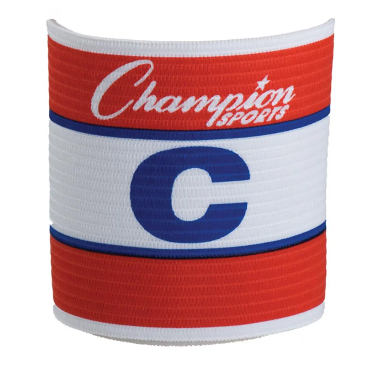 Champion Sports Official Adjustable Elastic Captains Armband - Red, White, Blue - Cloth Hook-and-Eye Closure, Fits Over Any Shirt Sleeve, Ideal for Athletic & Fitness Enthusiasts, Athletic Market, Athletic Wear, Unisex