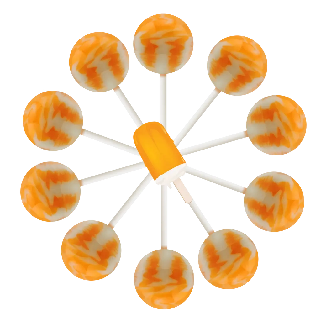 10ct. Orange Creamsicle Cream Swirl Lollipop Bag 10ct. Orange Creamsicle Cream Swirl Lollipop Bag