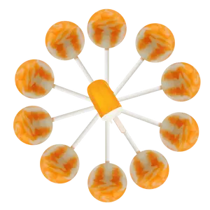 10ct. Orange Creamsicle Cream Swirl Lollipop Bag