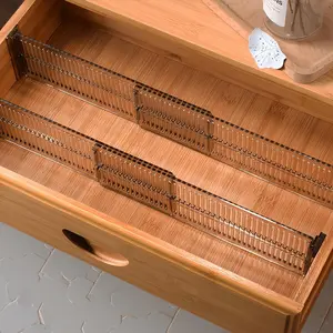 Adjustable Drawer Divider, 2 Counts Expandable Drawer Organizer, Durable Plastic Drawer Storage Divider for Underwear, Socks, Home Storage, Dresser Storage Organizer