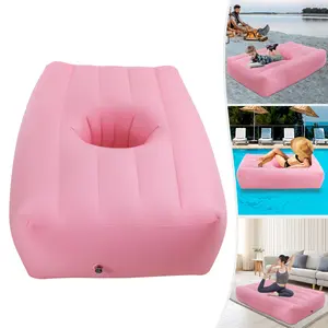 CNCEST Post Surgery Recovery Bed with Hole Pink Inflatable Bed for Home & Travel Ergonomic Design for Comfort Quick Inflation US Standard PVC Material 182.88x101.6x43.18cm