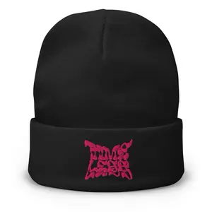 Premium Winter Hat with Pink Embroidered Logo - Comfortable Unisex Knit Beanie for Men and Women