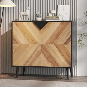 Modern Storage Sideboard Buffet Cabinet with Adjustable Shelf and Doors – Freestanding Dining Room Credenza – Ample Storage for Kitchen or Living Room