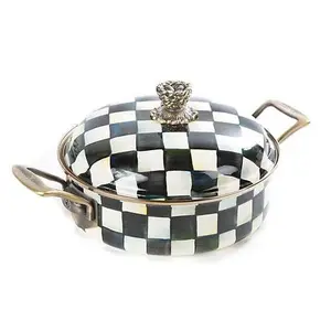 Courtly Check Enamel 3 Quart Casserole