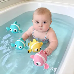【Summbervibes】3pcs Little Clownfish Wind-Up Water Toys ABS Material Fish-Shaped Bath Toys for Kids Toddlers Indoor Outdoor Play Summer Bathroom Fun Swim Freely Adorable Design Safe Play TOY HOBB Home Decor Pets Bath Toy Easter Gift