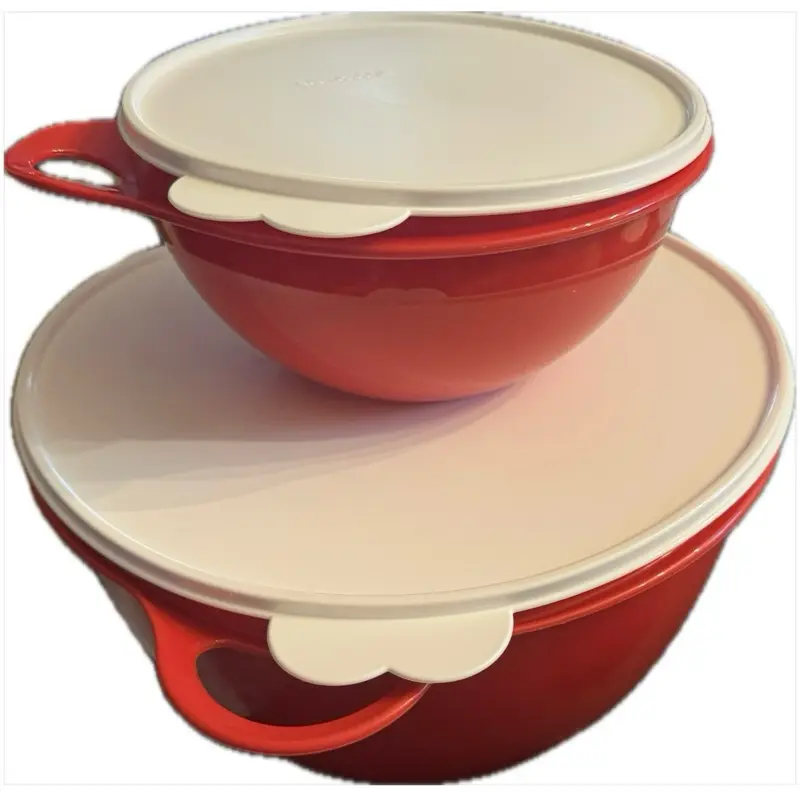 Tupperware Thatsabowl Jr Red Bowl Set with Lids & Thatsabowl Jumbo 14L Kitchenware Products
