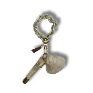 COLORFUL FASHION LINK CHAIN KEYCHAIN - Durable Plastic Material, Rectangular Shape, Double Ring Closure - Costume Jewelry & Accessories
