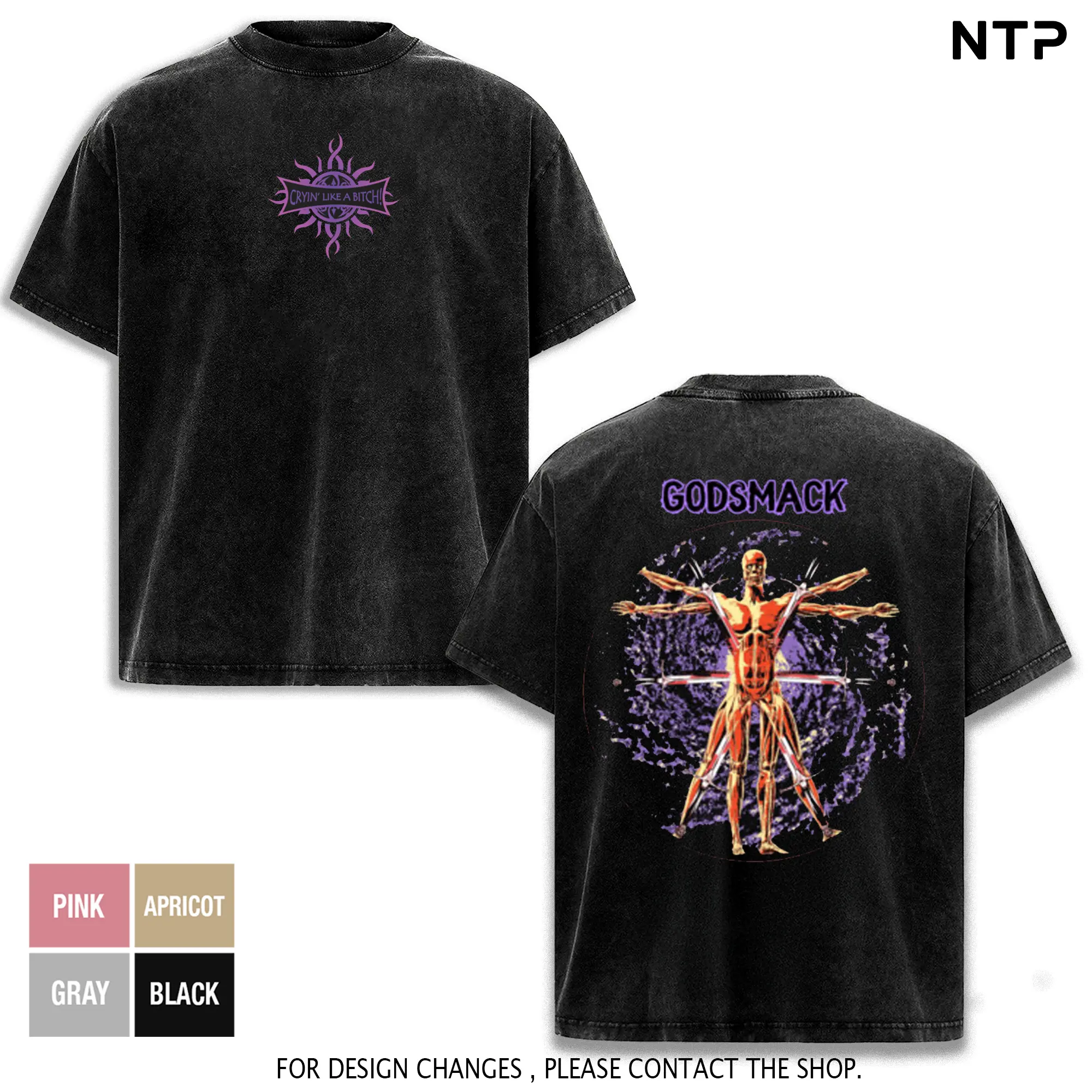 Godsmack North America Tour 2026 Vintage Washed Oversized T-Shirt - Official Band Concert Graphic Tee, Heavyweight Cotton Streetwear Crew Neck Design, Unisex Rock Music Fan Merch, Perfect Gift for Godsmack Fans