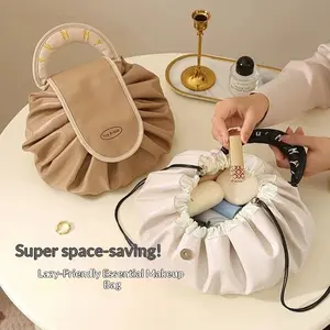 Women's Portable Drawstring Makeup Bag, Large Capacity One-Piece Travel Toiletry Organizer