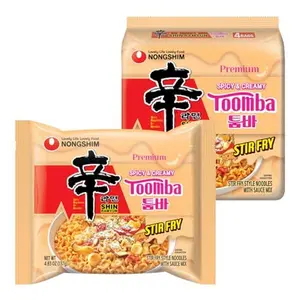 Nongshim Shin Ramyun Toomba Noodles, Creamy Korean Mac and Cheese Style Noodles, Gentle Kick of Spice, Korean Stir Fry Style Instant Noodles, 4.83 oz (Pack of 4), Packaging May Vary.
