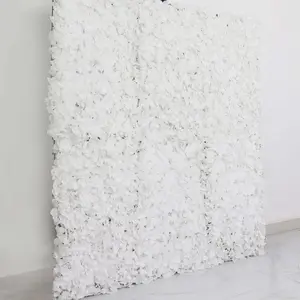 11 Sq ft. White UV Protected Hydrangea Flower Wall Mat Backdrop - 4 Artificial Panels