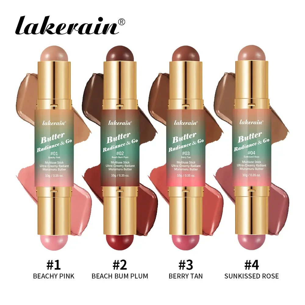 Butter Radiance Stick, All-in-One Multi-Stick, High-Pigment Contour & Radiant Glow Blush, Beauty Cosmetics, Cosmetics Products, Dual-Ended Creamy Butter for Face, Eyes & Lips, Silky Smooth Texture, Travel-Friendly Compact for On-the-Go Makeup