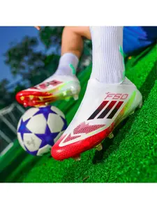 Professional Breathable Soccer Shoes Fg/ag Long Nails Artificial Grass, Anti-Slip Sporty Sneakers for All Seasons, Durable Outdoor Indoor Football Boots
